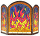 Chloe Lighting Flame Tiffany-Style 3Pcs Arched Folding Fireplace Screen 42" Wide