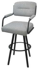 Swivel Metal Bar Stool on Warren Base, Hemsath Slate/Gray, 30"