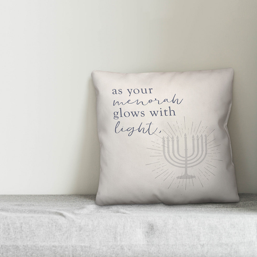 As Your Menorah Glows 20"x20" Throw Pillow