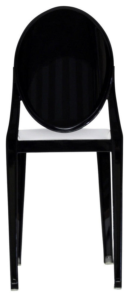 Modern Urban Kitchen Clear Dining Chairs Set of 2 Black, Outdoor and Indoor