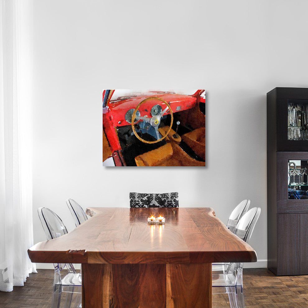 "Ferrari 225 S Berlinetta Interior Watercolor" Fine Art Print
