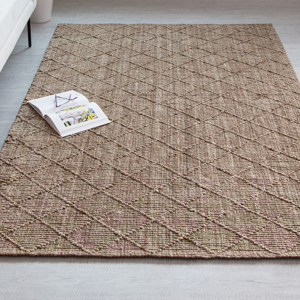 5' x 8' Bronceado Natural Geo Highlow Area Rug