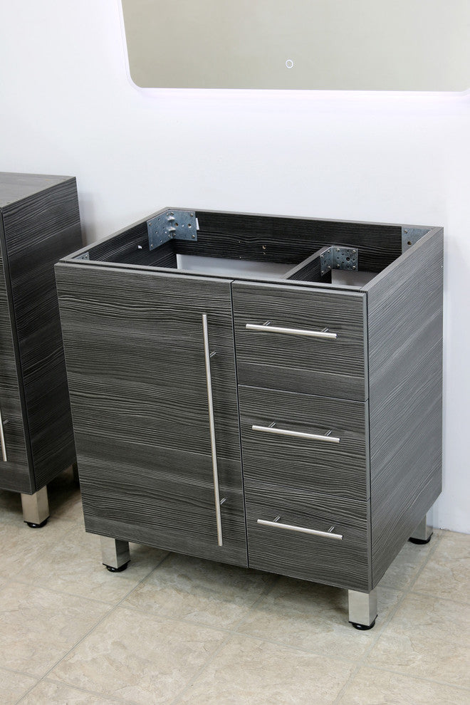 Windbay 30" Free Standing Vanity, Dark Grey, Black Stone Countertop