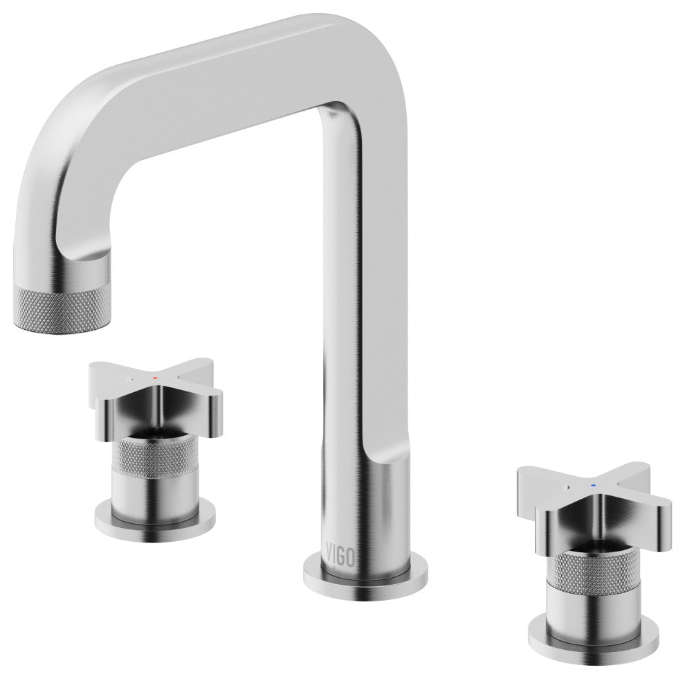 VIGO Wythe 9" H 2-Handle Widespread Bathroom Faucet, Brushed Nickel