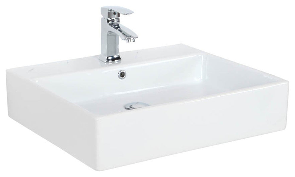 Simple 60.50A.03 Bathroom Sink, Ceramic White, 3 Faucet Holes