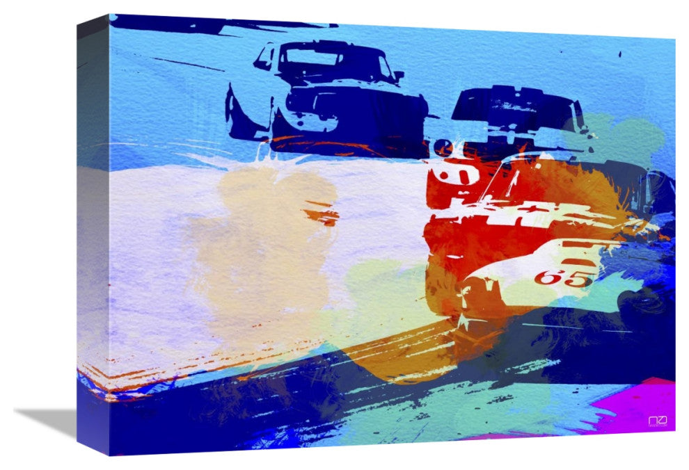 "Mustang On The Race Track Watercolor" Fine Art Print