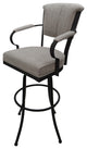 Miami Extra Tall 34" Swivel Metal Bar Stool - Noam Base, Portwood Ash - Black, 34"