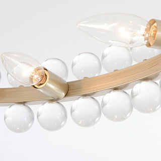 Cervine 8-Light Wagon Wheel Crystal Semi-Flush Mount, Brushed Champagne Silver