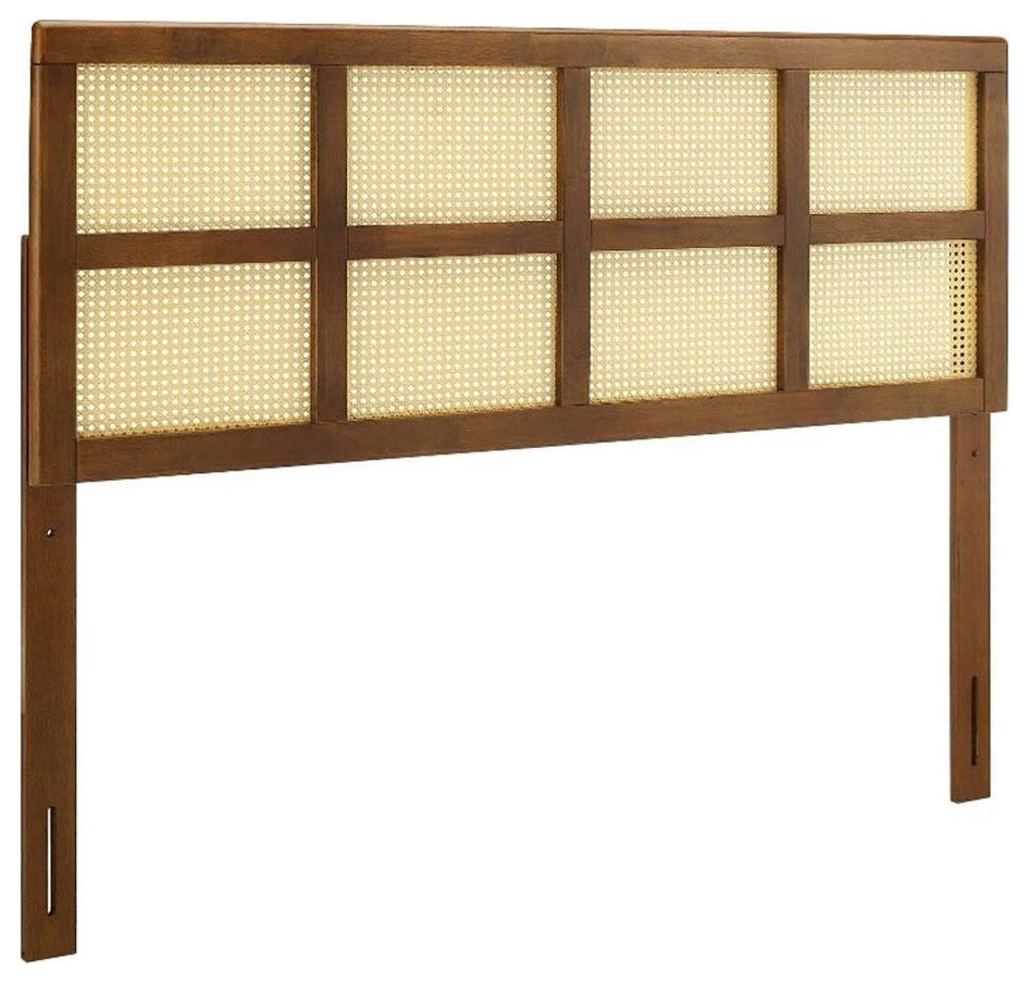 Luana Cane Full Headboard-Walnut