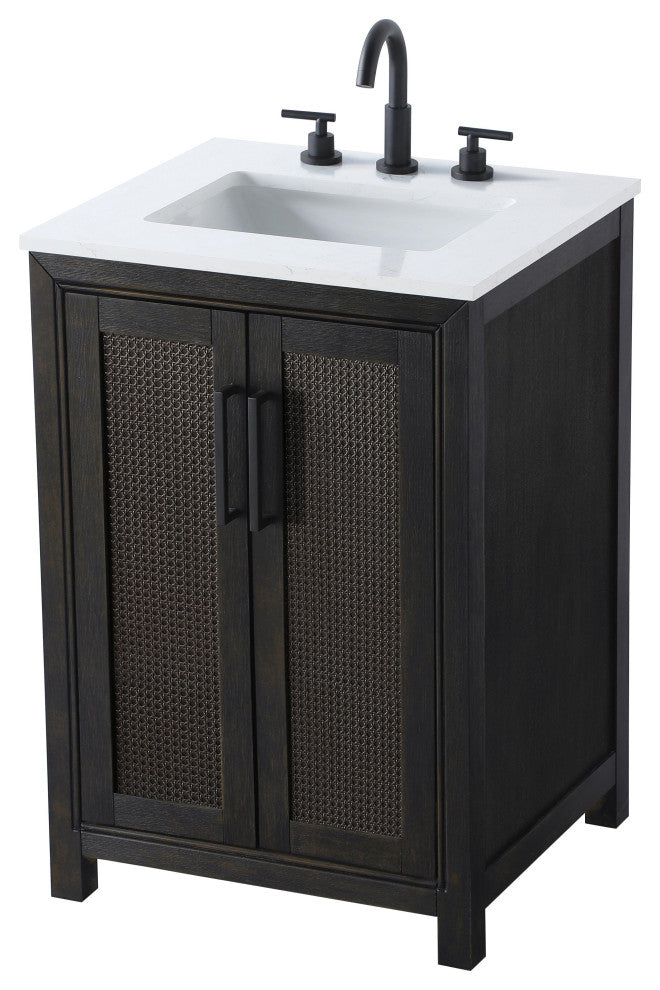 Home Living 24" Single Bathroom Vanity, Chocolate Oak