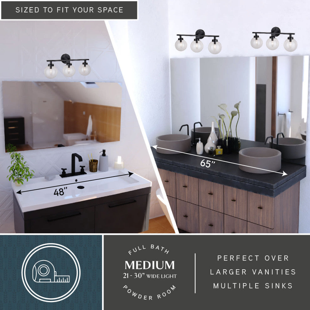 Lander 3 Light Vanity Matte Black