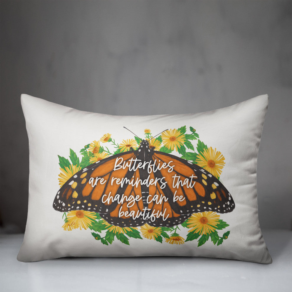 Butterflies Change Reminder 4 14x20 Spun Poly Pillow