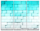 "Blue Mosaic Cubes" Metal Wall Art, 3 Panels, 36"x28"