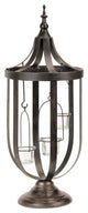 22" Decorative Antique-Style Bronze Birdcage Glass Votive Candle Holder