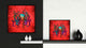 Octopus Animal Red Canvas Print, Custom Picture Frame, 15"x15"