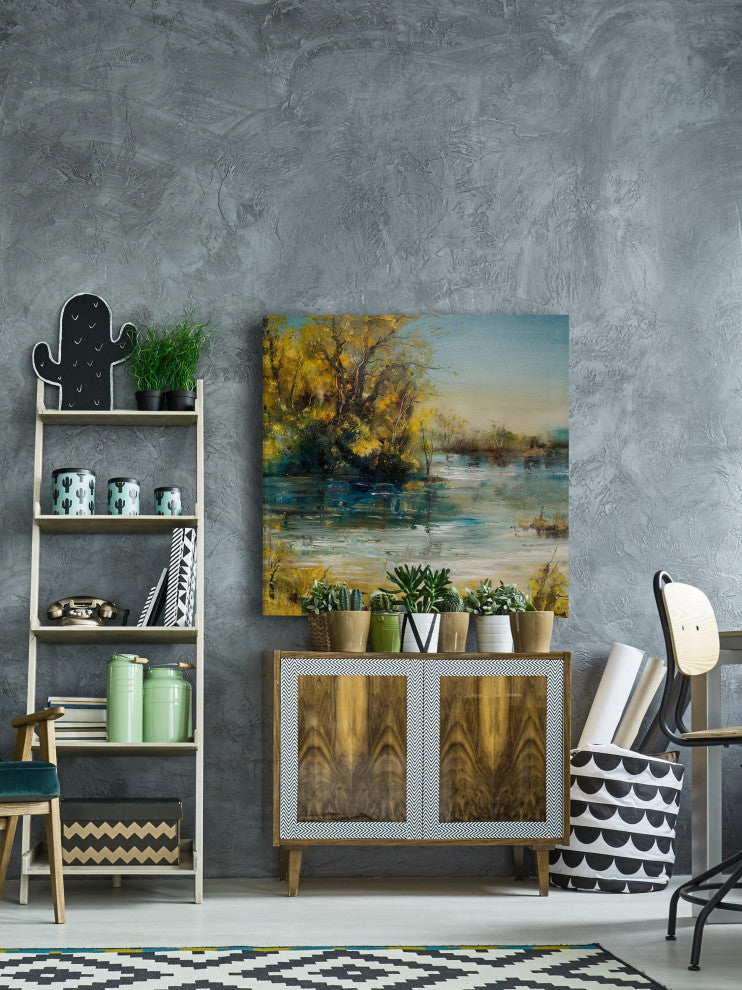 "Life Is a Deep River" Painting Print on Wrapped Canvas, 40x40