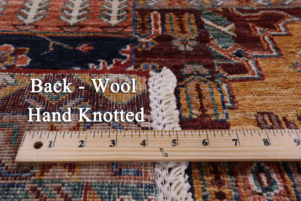 5' 8" X 7' 9" Hand Knotted Super Kazak Wool Rug Q10033