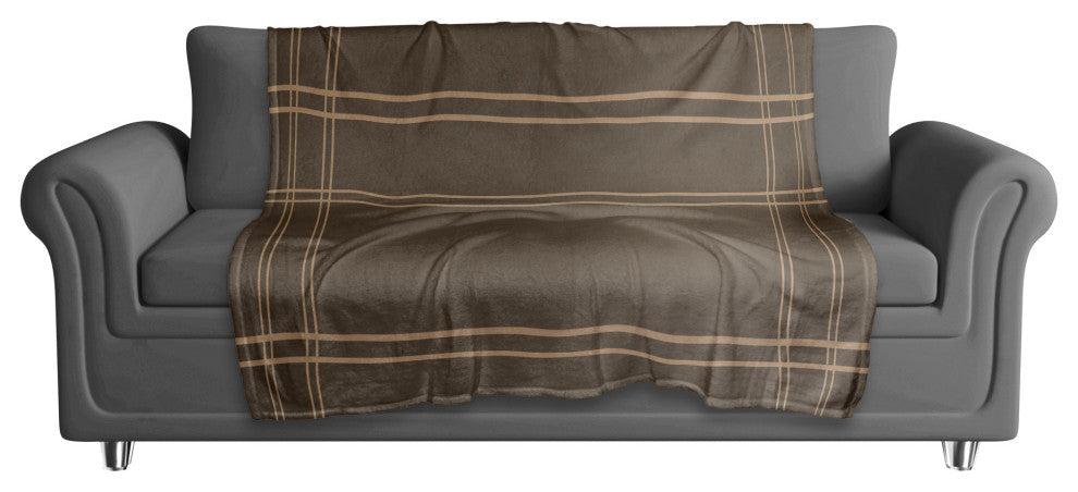 Brown Plaid Fall Lines 3 50"x60" Coral Fleece Blanket