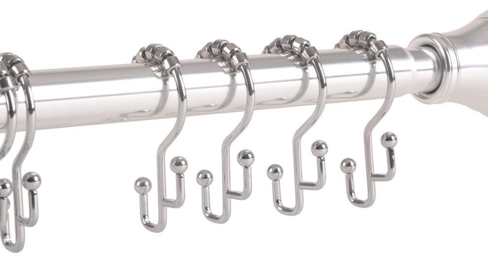 Utopia Alley Double Roller Shower Hook, Black, Chrome
