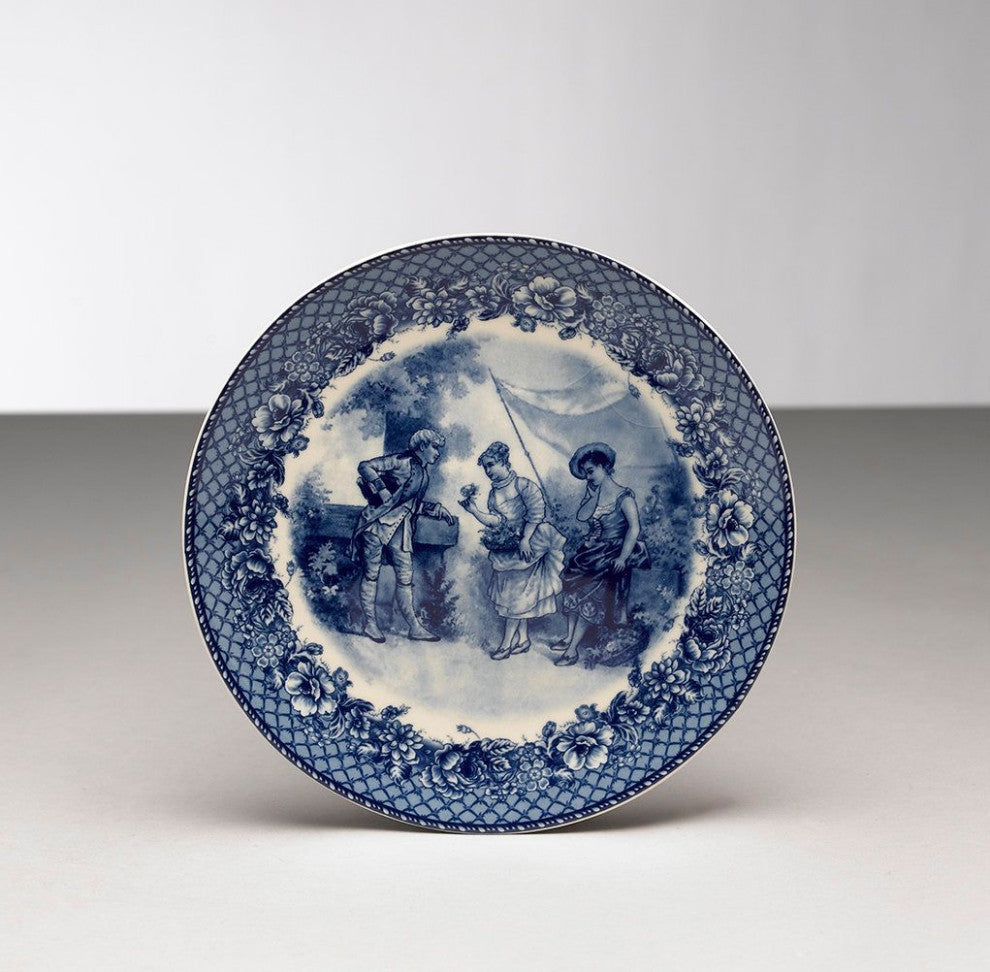 Marlar Porcelain Decorative 8.5" Dinner Plate, Blue