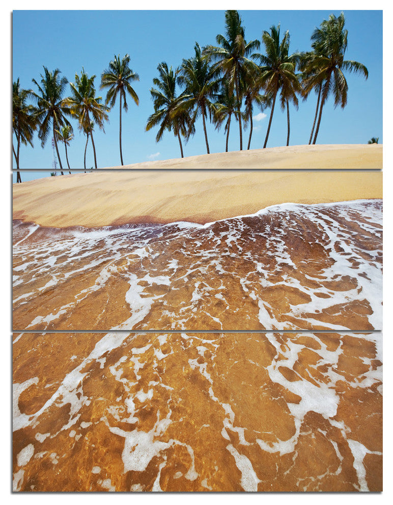 "Tropical Beach With Crystal Waters" Metal Wall Art, 3 Panels, 28"x36"