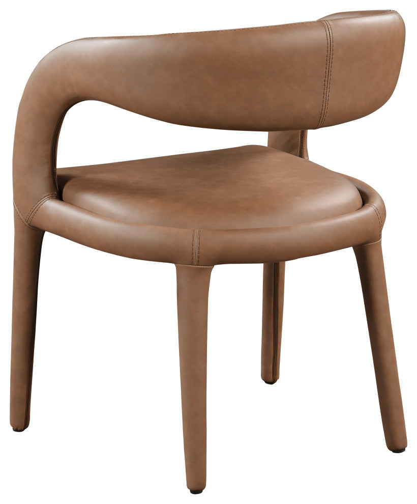 Meridian Furniture Sylvester Faux Leather Dining Chair, Brown