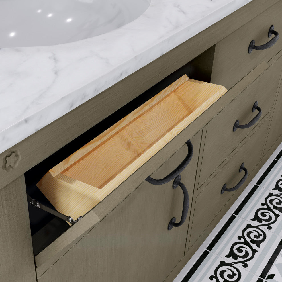 72" Grizzle Grey Double Sink Bathroom Vanity