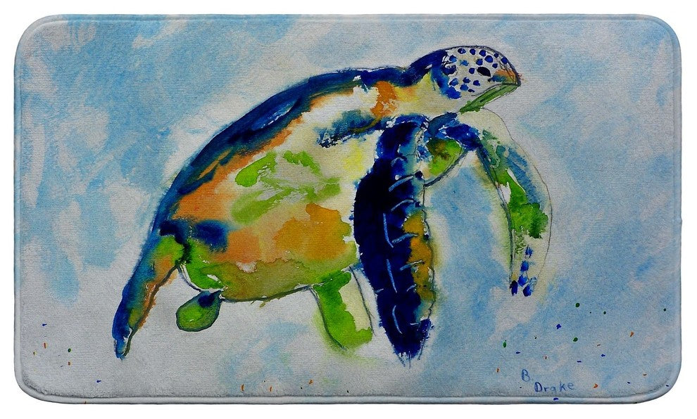 Blue Sea Turtle Bath Mat 18x30
