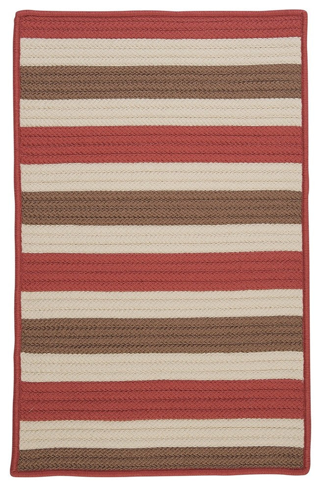 Stripe It TR99 Terracotta Indoor/Outdoor Area Rug, Rectangular 5'x8'