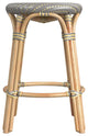 Tobias Rattan Counter Stool, Gray and Yellow