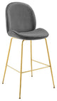 Scoop Gold Stainless Steel Leg Performance Velvet Bar Stool