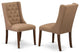 East West Furniture Forney 38" Fabric Dining Chairs in Mahogany/Brown (Set of 2)