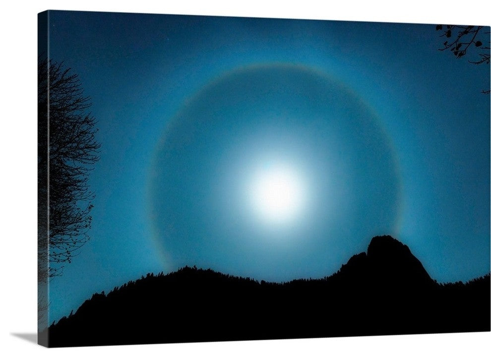 "Yosemite Halo Moon" Wrapped Canvas Art Print, 24"x16"x1.5"