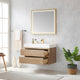 Palencia Floating Bath Vanity With Composite Stone Top, North American Oak, 36", No Mirror