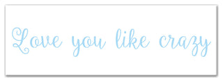 Love You Like Crazy 12"x36" Canvas Wall Art, Blue