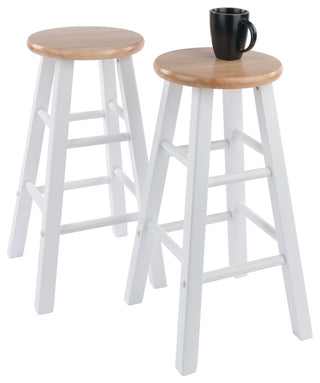 Element Counter Stools, 2-Piece Set, Natural and White