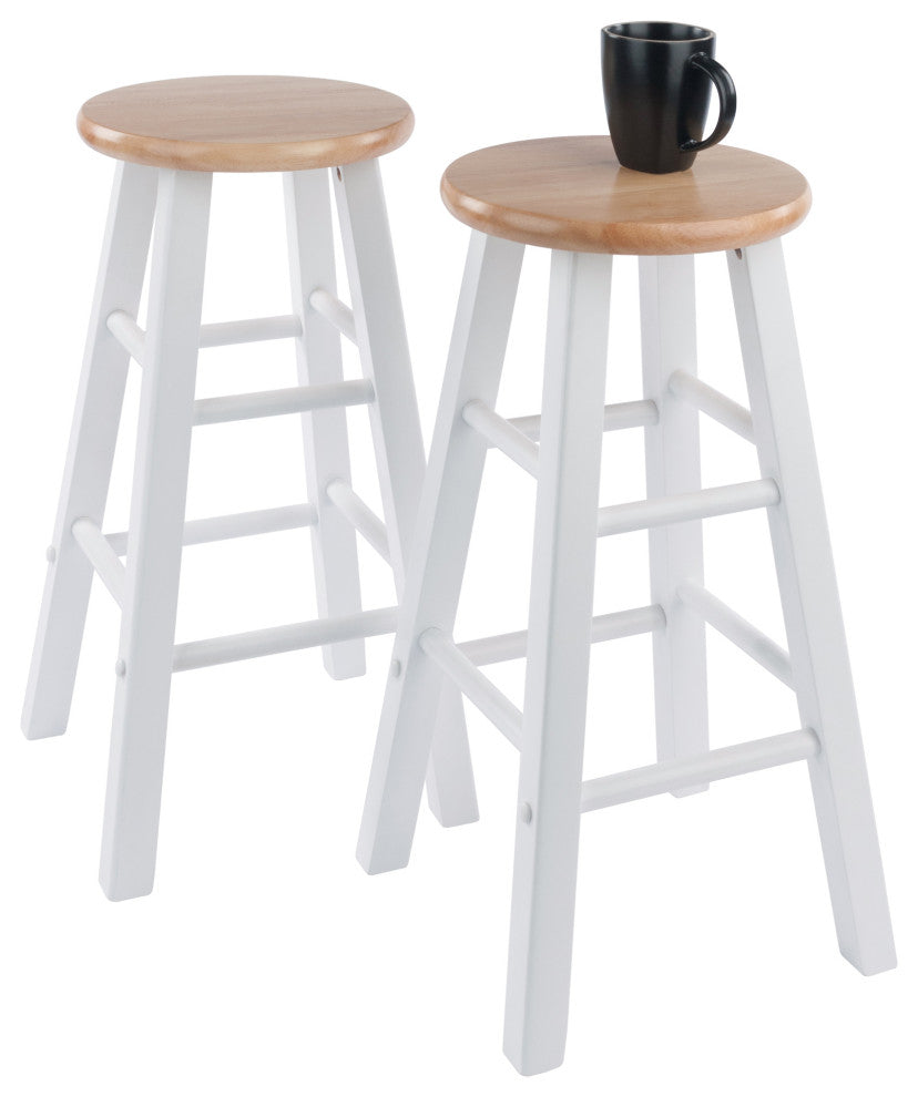 Element Counter Stools, 2-Piece Set, Natural and White