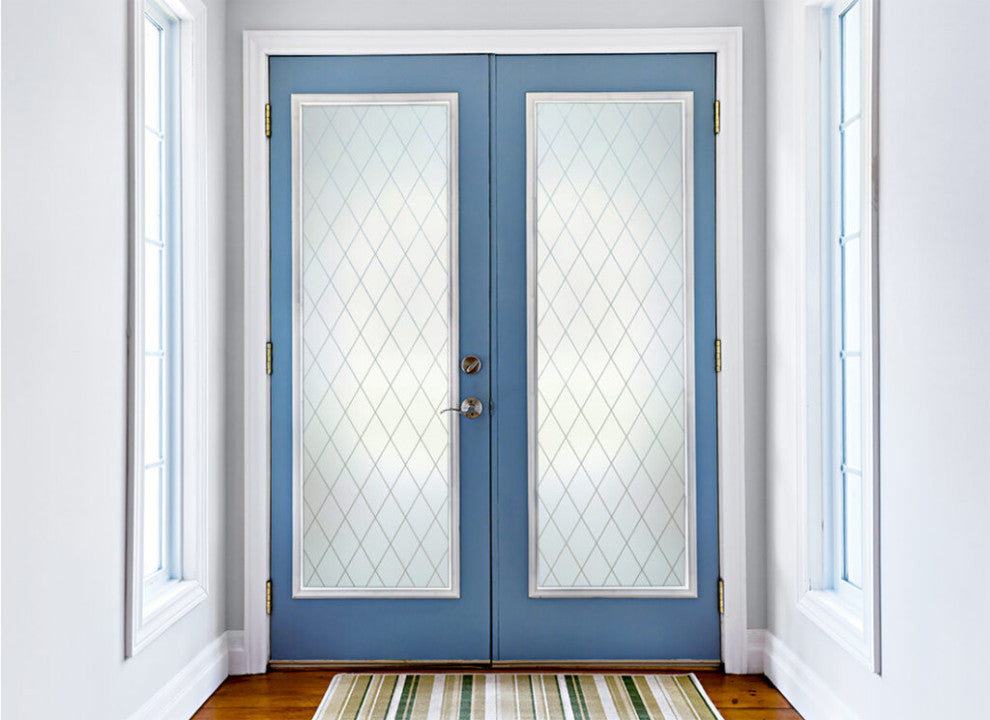 Interior Prehung Door or Interior Slab Door - Diamond Grid - Primed - 24" x...