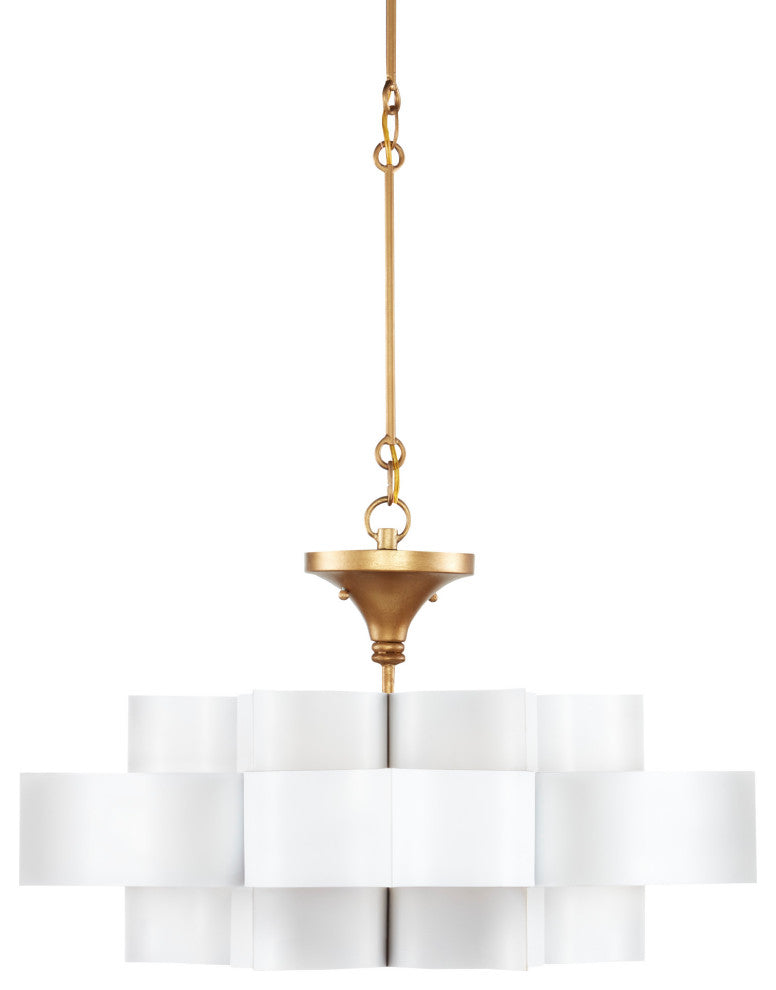 Grand Lotus White Small Chandelier