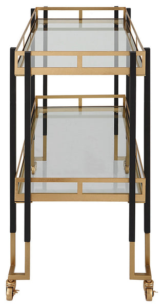 Front-facing view on white background; best overall representation of the Kentmore Modern Bar Cart (primary_product).