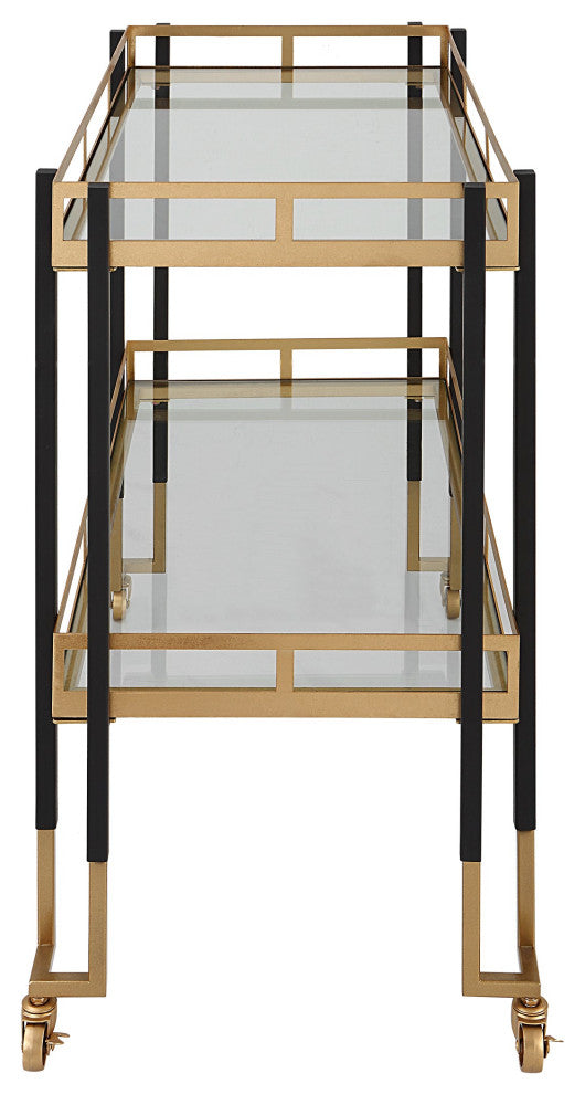 Front-facing view on white background; best overall representation of the Kentmore Modern Bar Cart (primary_product).