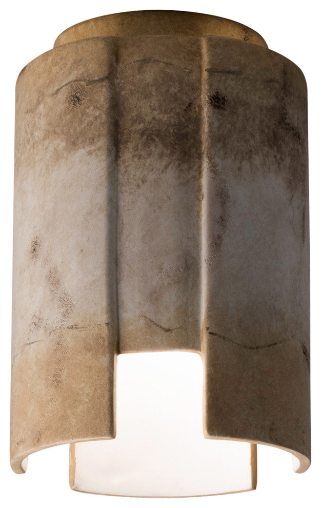 Radiance Stagger Ceramic Flush-Mount, Greco Travertine Finish E26