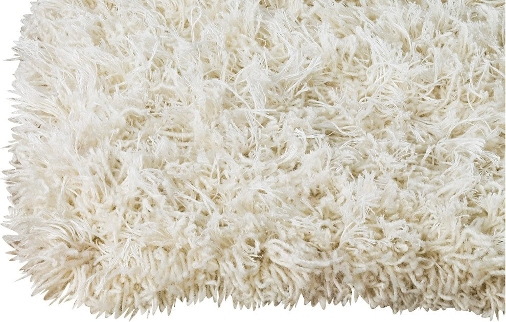 Hand Knotted White New Zealand Wool Area Rug
