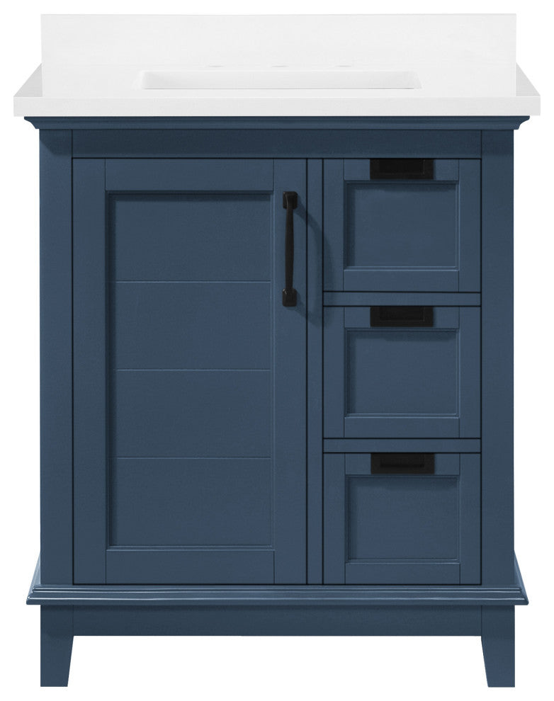 Ove Decors Pembroke 30 in. Single Sink Bathroom Vanity in Greyish Blue