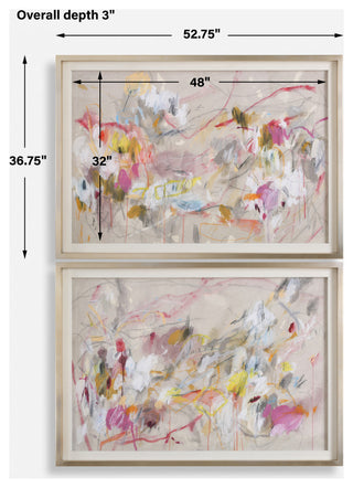Uttermost Metropolitan Rush Abstract Prints, Set of 2