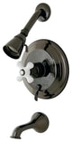 Kingston Pressure Balanced Tub/Shower Faucet w/Handle, Black Stainless Steel
