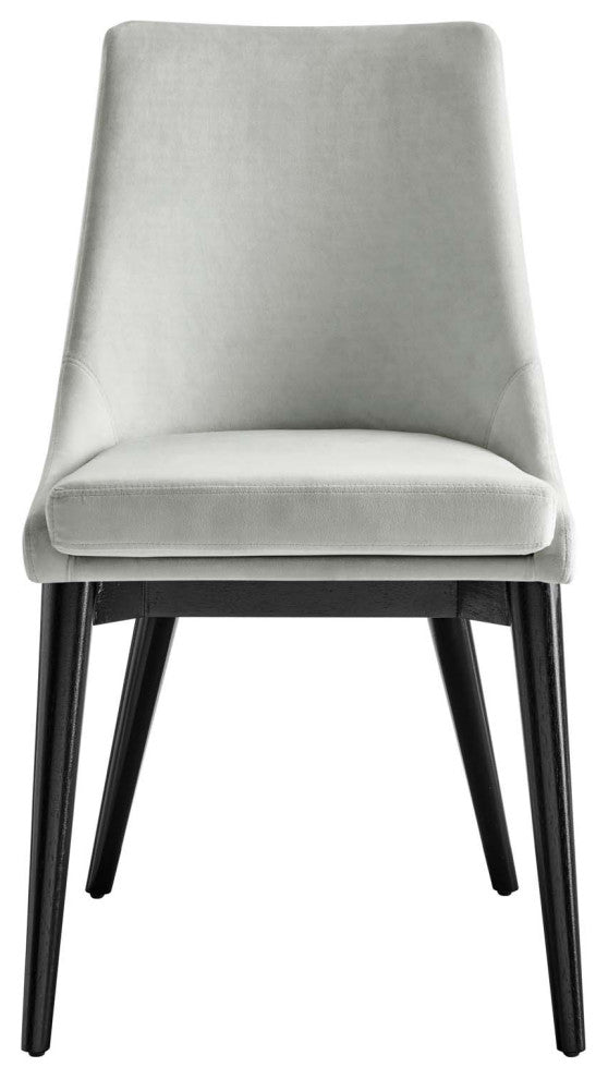 Viscount Accent Performance Velvet Dining Chairs, Set of 2, Light Gray