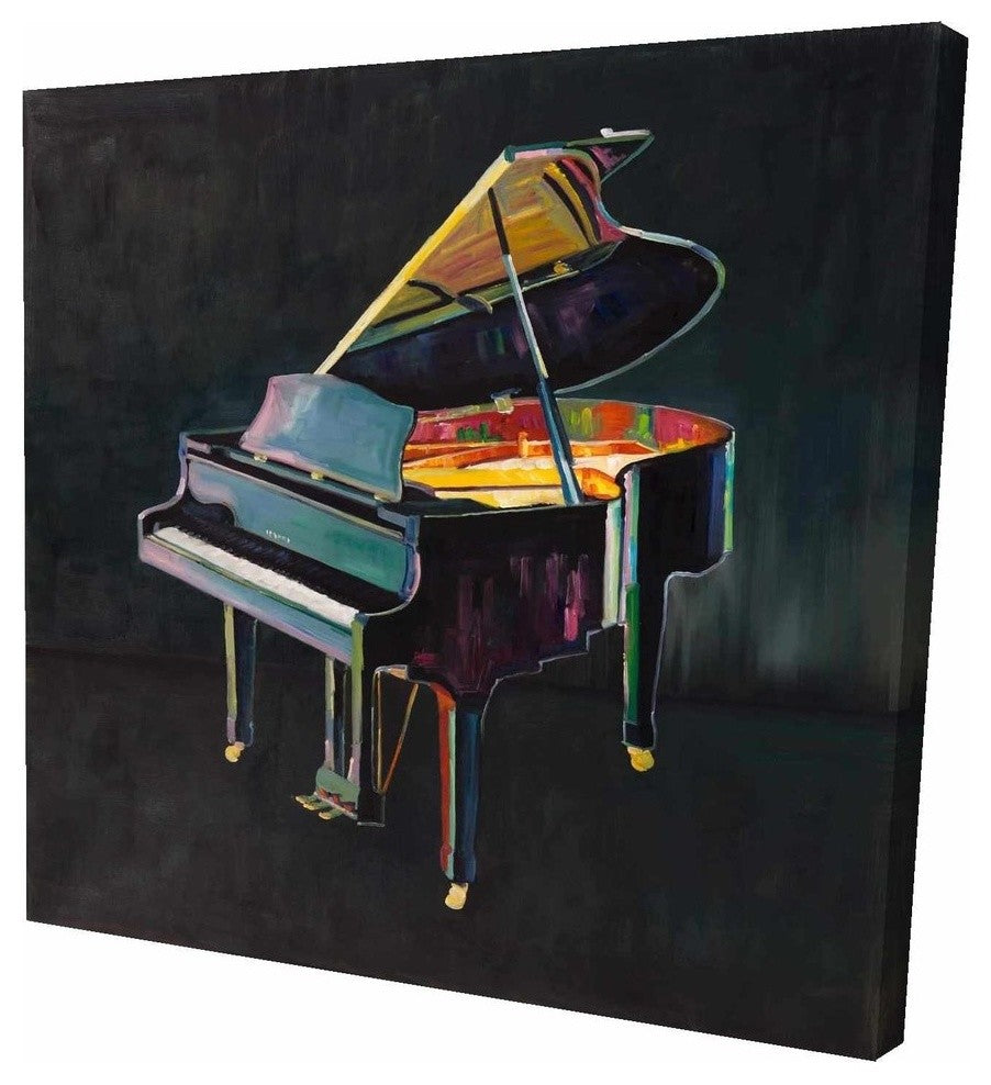 Colorful Realistic Piano, Fine Art Gallery Wrapped Canvas, 24"x24"