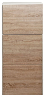 Bamboo Shoe Storage Cabinet, White/Natural Oak