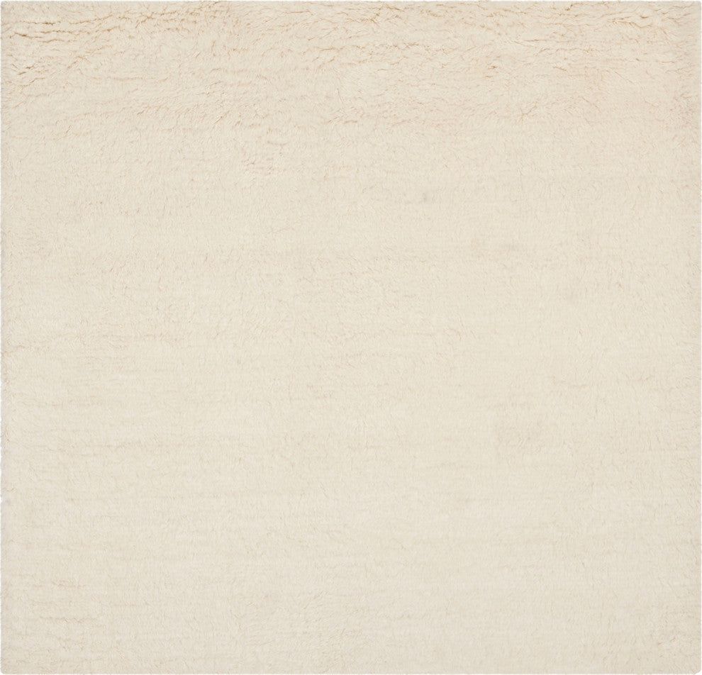 Safavieh Flokati FLK150A 6' Square Ivory Rug